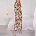 thumbnail image 3 of Picia Roosters And Peonies Flowers Pattern Women’s Long-Sleeve Sleepwear Set - Soft 2-Piece Loungewear with Pockets, Comfy PJs for Relaxing Nights-Large, 3 of 7
