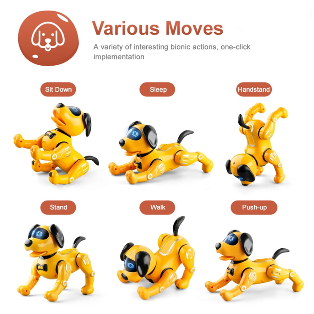 XITZ RC Robot Dog,Smart Talking Programming Interactive Funny Remote Control Stunt Dogs, Touch-Sense Music Song Walking Dancing Animal RC Pet for Boy Girls Kids Toys