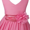 thumbnail image 5 of Eandarui Girls Toddler Kids Flower Chiffon Pleated Bridesmaid Wedding Pageant Party Dress Hot Pink 12, 5 of 5