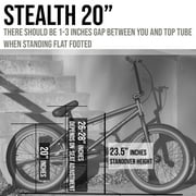 Elite BMX Bicycle 20” Freestyle Bike - Stealth Black Green Ideal for Ages 7 to 18 Years