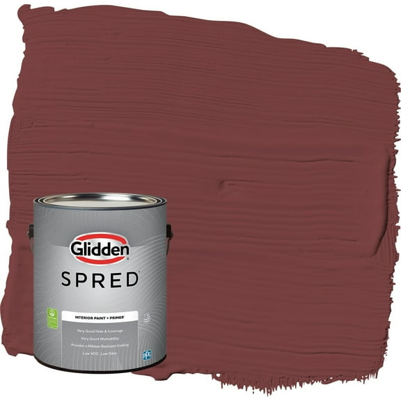 Glidden Spred Bordeaux / Red Semi-Gloss Interior Paint with Primer, 1 Gallon