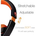 thumbnail image 3 of Auriculares ajustables Rockpapa Comfort+ con micrófono y control de volumen. Adultos, niños y adolescentes. Negro/Naranja, 3 of 3