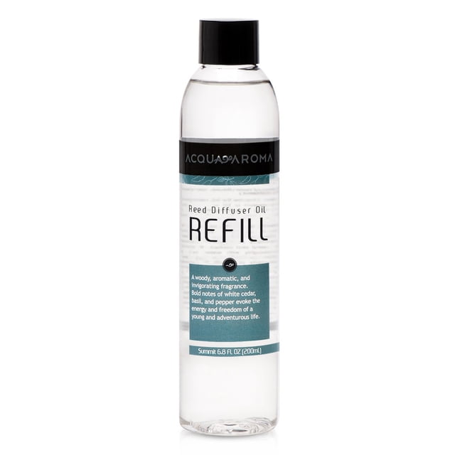 Acqua Aroma Summit (Sandal and Cedarwood) Reed Diffuser Oil Refill 6.8 FL OZ (200ml) Contains Essencial Oils