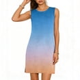 thumbnail image 3 of TaTaai Women's Round Neck Sleeveless Slip Dress Solid Color Casual Pullover Dress with Side Slit Lightweight Summer Stretchy Fit Gift, 3 of 6