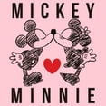 thumbnail image 2 of Girl's Mickey & Friends Couple Sketch Kiss  Graphic Tee Light Pink Medium, 2 of 4