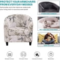 thumbnail image 5 of Club Chair Slipcover 2 Piece Stretch Printed Round Barrel Chair Covers Removable Tub Chair Slipcover with Elastic Bottom Chair Coverings Furniture Protector Cover for Living Room, 5 of 7