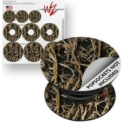 Decal Style Vinyl Skin Wrap 3 Pack for PopSockets WraptorCamo Grassy Marsh Camo Dark Gray (POPSOCKET NOT INCLUDED) by WraptorSkinz