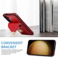 thumbnail image 5 of Crossbody Wallet Women Case for Samsung S24 Plus,[RFID Blocking] Credit Card Holder with Should Strap,Premium PU Leather Purse Metal Buckle Folio Flip Cover for Samsung Galaxy S24 Plus, Red, 5 of 8