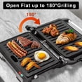 thumbnail image 2 of Small Panini Press Grill Sandwich Maker  Electric 3 In 1 Open 180 Degrees For Indoor Grilling Steaks Burger Non-stick Pan Black, 2 of 9