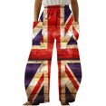 thumbnail image 2 of WXLWZYWL British Flag Pants Women Casual Loose Pants Sweatpants Elastic Waist with Pockets, 2 of 3