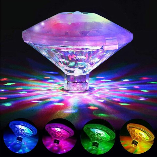 Luz flotante de color para piscina, luz de baño de discoteca, luz LED sumergible IP68, luz LED subacuática con 7 modos para baño, piscina, spa, luces sumergibles (1 pieza) JAMW Sencillez