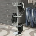 thumbnail image 2 of Three Tier Revolving Shoe Tree Orgainzer Rack with Chrome Finish by Lavish Home, 2 of 4