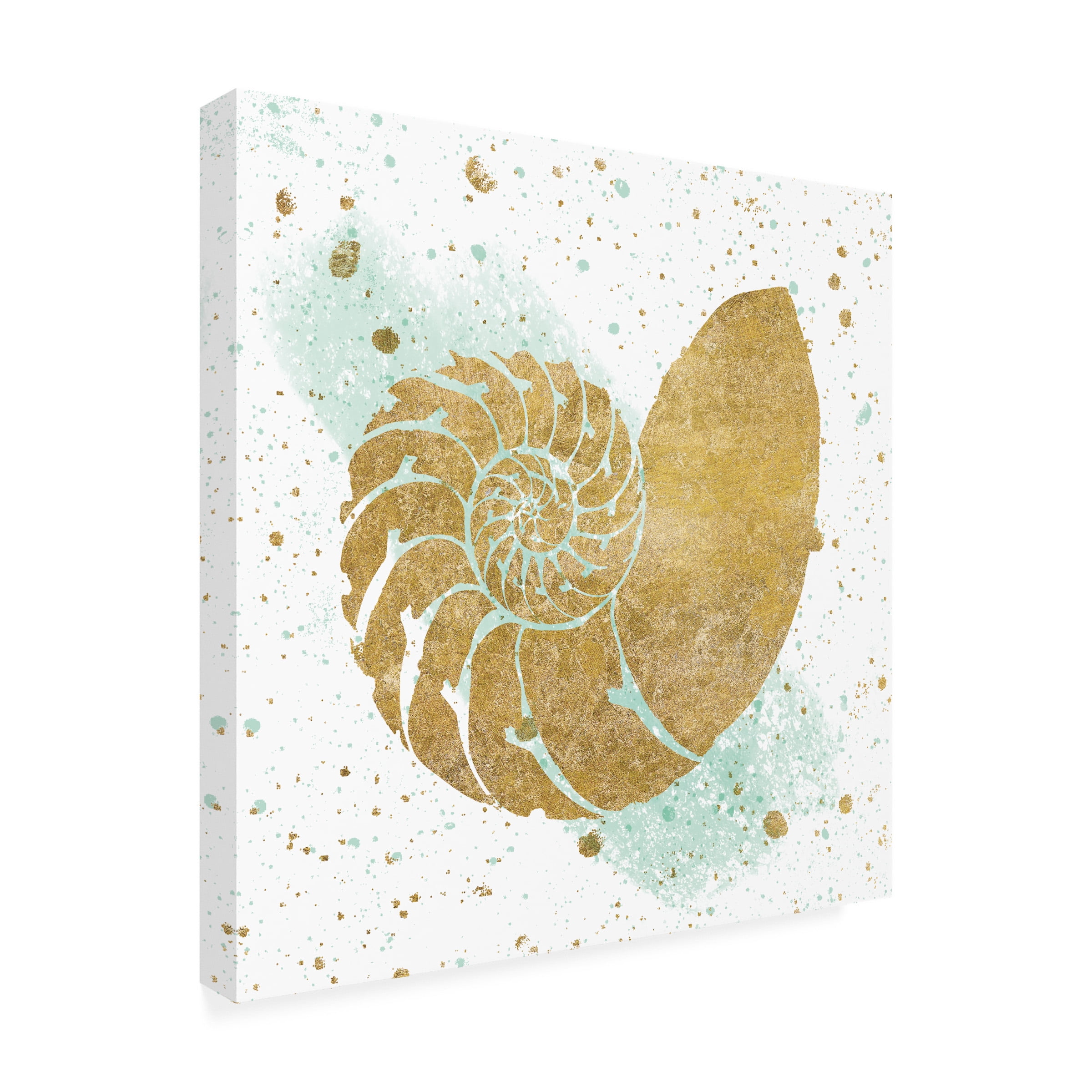 Wild Apple Portfolio 'Silver Sea Life Aqua Shell' Canvas Art