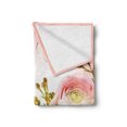 thumbnail image 2 of Butterfly Soft Flannel Fleece Throw Blanket, Pastel Colored Blossoming Roses with Spring Season Insects Romantic Feminine, Cozy Plush for Indoor and Outdoor Use, 50" x 60", Multicolor, by Ambesonne, 2 of 5