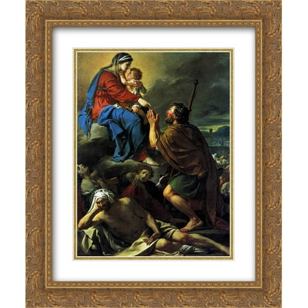 Jacques Louis David 2x Matted 20x24 Gold Ornate Framed Art Print 'St. Roch Praying to the Virgin for an End to the (Best Place To Sell Gold St Louis)