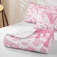 thumbnail image 4 of jejeloiu Vintage Cow Print Cowgirl Boot Twin Quilt Set For Kids,Princess Bow Monogrammed V Twin Coverlet Set For Girls,2pcs, 4 of 7