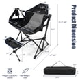 thumbnail image 3 of Costway Hammock Camping Chair with Retractable Footrest & Carrying Bag for Camping Picnic Black, 3 of 8