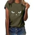 thumbnail image 2 of JINMGG Shorts for Women Clearance $5 Women's Casual Loose Round Neck Shorts Sleeve Letter Print Top Blouse T-Shirt Green XL, 2 of 4