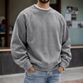 thumbnail image 2 of Corduroy Sweatshirts for Men 2026 Fall Winter Long Sleeve Plain Relaxed Fit Crewneck Sweatshirt Mens Pullover Top, 2 of 5