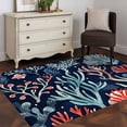 thumbnail image 5 of Coastal Coral Area Rug 3x5 Washable Rug Non Slip Summer Watercolor Ocean Plant Large Area Rug Indoor Floor Carpet for Entryway Bedroom Kitchen Living Room Home Office Dining Room Nursery, 5 of 8