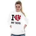 thumbnail image 4 of Love Dog Cute Paw Print Doggie Women's Long Sleeve T Shirt Brisco Brands S, 4 of 5