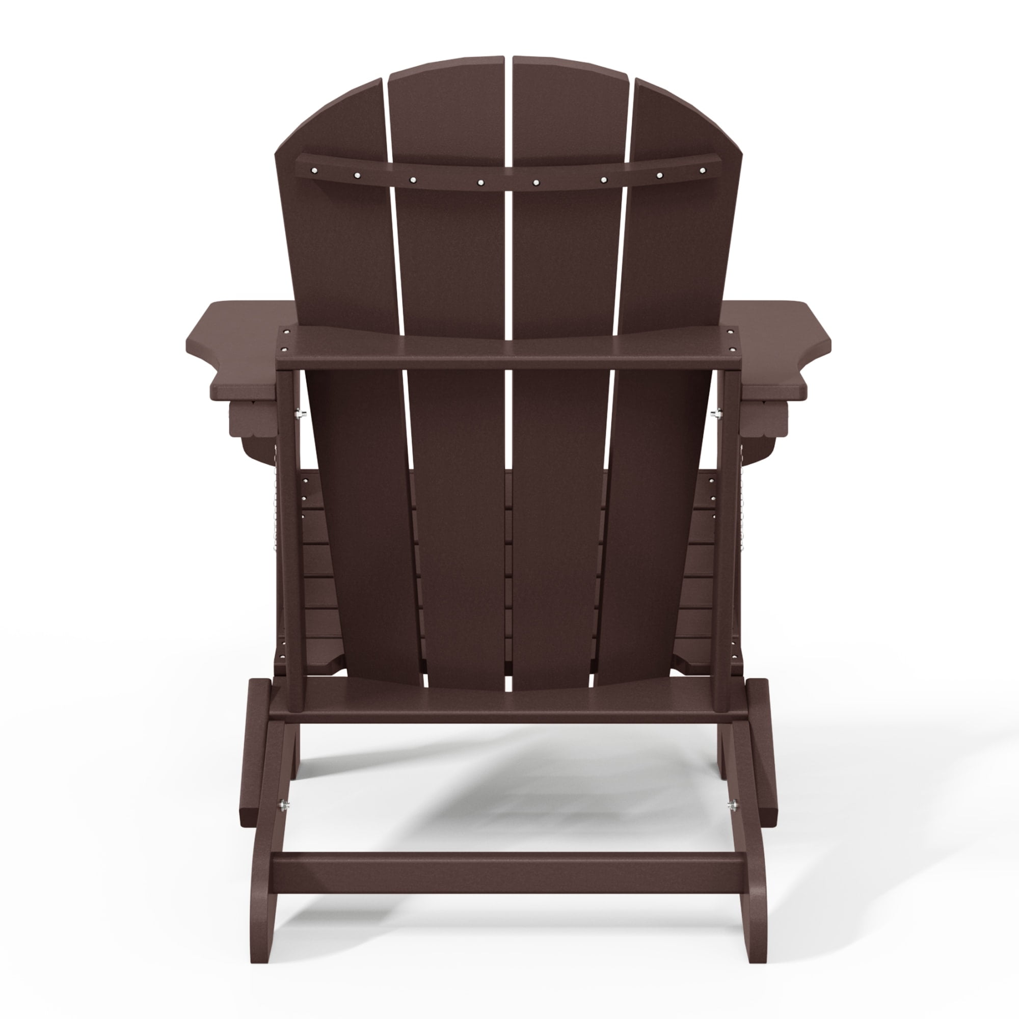 WestinTrends Malibu 3-Pieces Adirondack Chairs Set with Side Table, All Weather Outdoor Seating Plastic Patio Lawn Chair Folding for Outside Porch Deck Backyard, Dark Brown