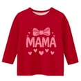 thumbnail image 4 of Spazoro Toddler Girls 3/4 Sleeve Shirts, Round Neck Mother's Day Print Casual Spring and Fall Fashionable Tops for Girls Red Size 9-10T, 4 of 5