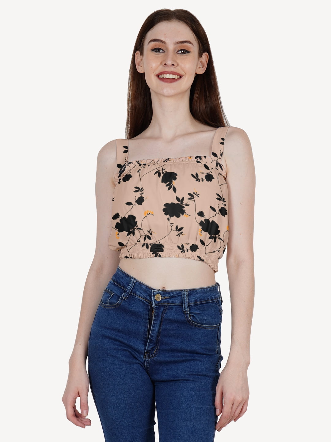 Large Poly Pro Top DressBerry Women's Printed Poly Crepe Crop Top Casual Summer Thick ...