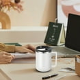 thumbnail image 5 of Insulated Travel Mug with Handle 14 oz, Leak Proof Stainless Steel Coffee Cup with Push Button Lid, Double Wall Vacuum Office Coffee Mug for Commute, White, 5 of 6