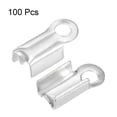 thumbnail image 3 of Uxcell 100pcs Fold Over Cord Ends 3mm Brass Crimp Cap Clasp Tips for DIY Leather Ribbon Craft Making, White, 3 of 6