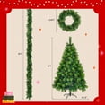 thumbnail image 5 of Pre-lit Christmas Tree 3-Piece Set, Christmas Garlands, Wreath and 6FT Artificial Christmas Porch Decorations with 430 Multi-Color LED Lights, Lighting Modes, 844 PE Branch Tips, for Indoor Decor, 5 of 9