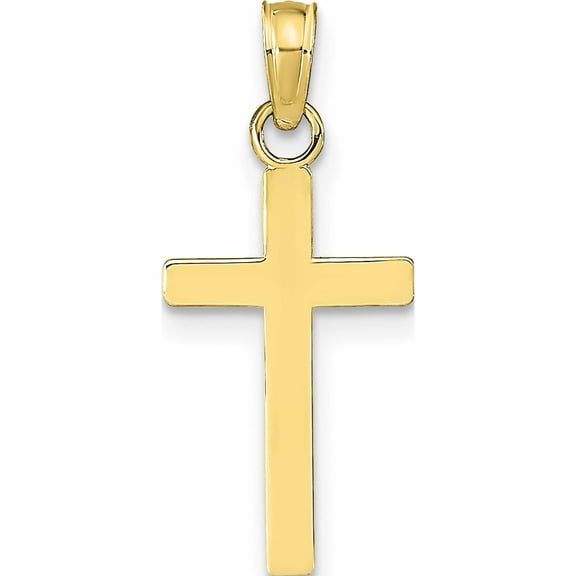 10K Yellow Gold Polished Cross Pendant Made In United States -Jewelry By Sweet Pea