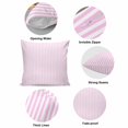thumbnail image 5 of Pillow Covers 16x16 Inch, Pink White Stripe Linen Pillowcase with Invisible Zipper, Modern Minimalist Geometric Striped Decorative Throw Pillow Covers Cushion Case for Couch Sofa Bed Living Room, 5 of 9