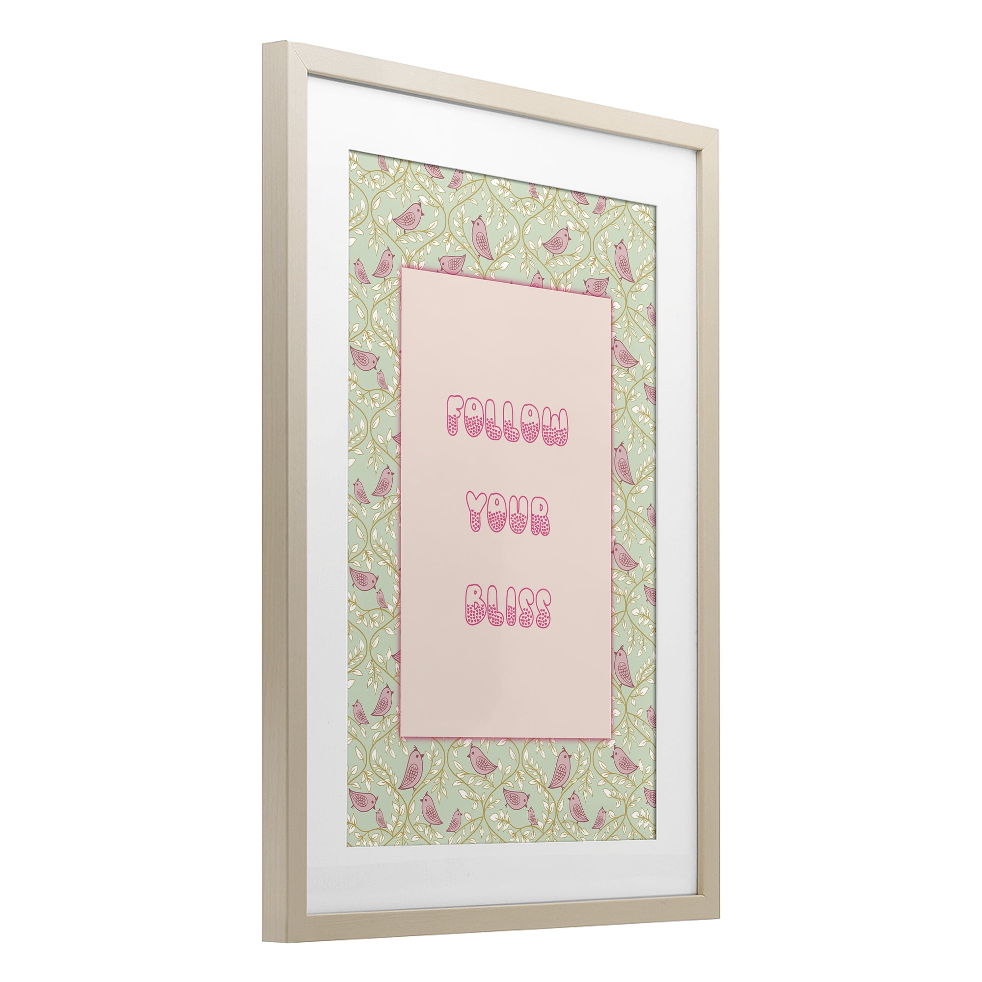 Stupell Industries Follow Your Bliss Birch Framed Print Under Glass, design by Pooja Dave