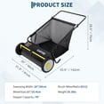 thumbnail image 2 of Kselythan Push Lawn Sweeper, 26-Inch with 4 High-Speed Brushes, Heavy-Duty Steel Frame & Large 7 Cu. Ft Hopper Bag,Height Adjustable Silent Push Along for  Yard and Leaf Cleanup, 2 of 12