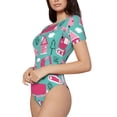 thumbnail image 2 of The Xecao Excavator Women's Crew Neck Body Suit, a short-sleeved bodysuit and basic swimsuit, both comfort and style for dating and daily life, 2 of 9