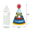 thumbnail image 3 of Big Dot of Happiness Cars, Trains, and Airplanes - Cone Happy Birthday Party Hats for Kids and Adults - Set of 8 (Standard Size), 3 of 7