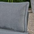 thumbnail image 2 of Kenzie Outdoor 4 Piece Aluminum and Wood V-Shaped Sofa Set with Cushions, Gray, Dark Gray, 2 of 6