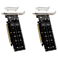 thumbnail image 1 of 2X Double-Sided 4-Disk NVME RAID Card PCIeX16 to M.2 M-Key NVMEx4SSD 2U Server RAID Array Expansion Adapter Split Card, 1 of 8
