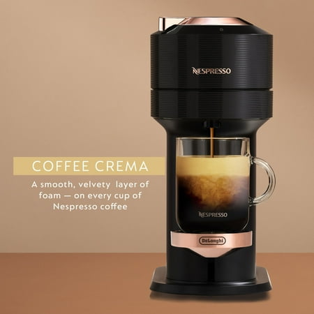 Nespresso Vertuo Next Premium Coffee and Espresso Maker by De'Longhi,  Black Rose Gold - Black Rose Gold
