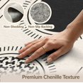 thumbnail image 6 of ODIKA 5'x7' Washable Area Rug Non-Slip, Low Pile, Stain Resistant Black Cream Geometric Elegance with Leaf Accents Circular Motif and Details in for Guest Room, Lounge, Apartment, 6 of 7
