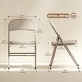 thumbnail image 3 of HOMCOM Metal Folding Chairs with Linen Cushion Foldable Chairs Beige, 3 of 10