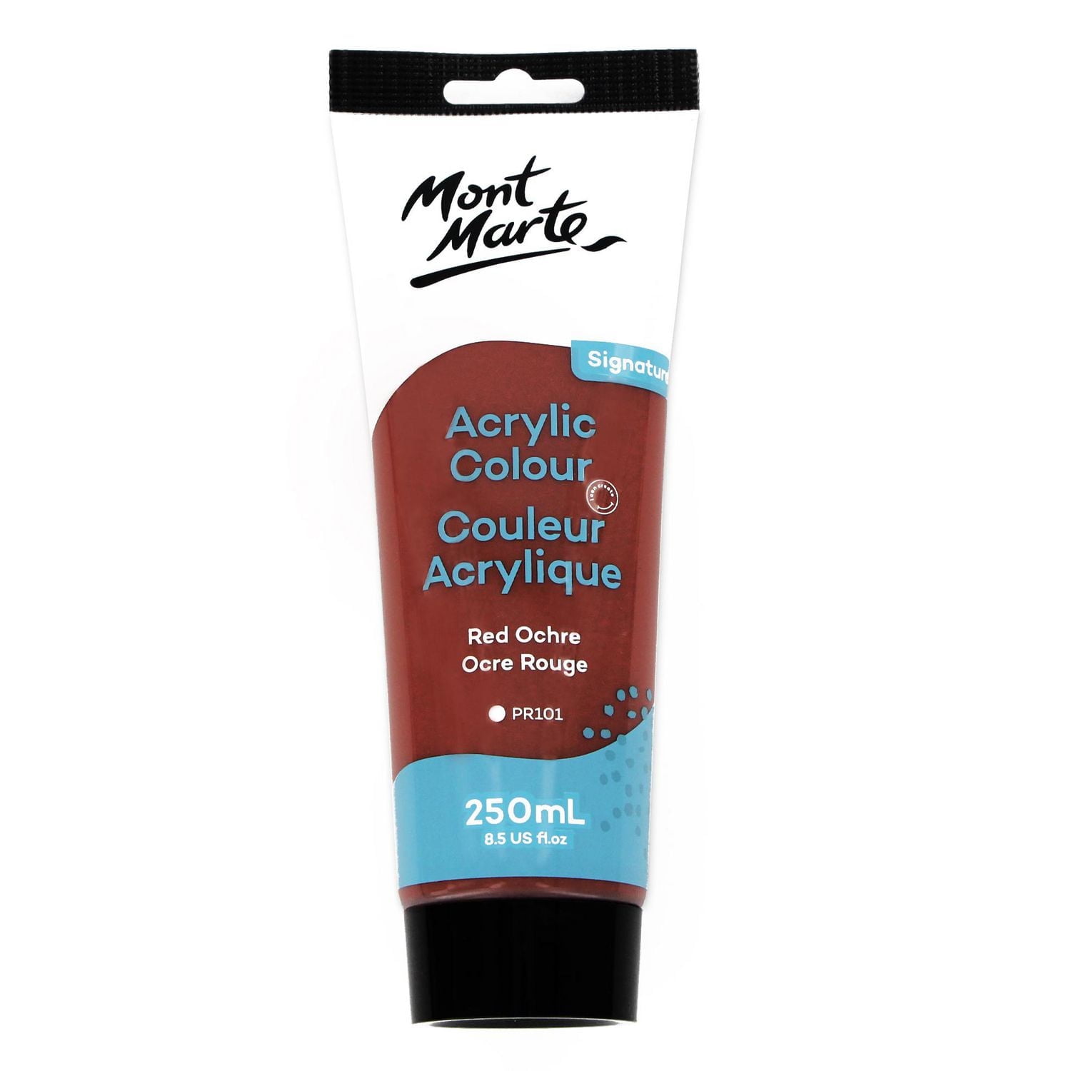 MONT MARTE Acrylic Colour Paint — Red Ochre, 250 mL (8.45 US fl oz) Tube, MM ACRYLIC 250ML RED