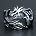 thumbnail image 2 of JeashCHAT Personality Men's Retro Hip Hop Punk Style Dragon Totem Open Ring Dragon Ring, 2 of 7