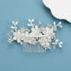 thumbnail image 5 of Nvzi Horquillas para el pelo de boda con flores para novias, peinetas con perlas de cristal, pinzas para el pelo, accesorios para el pelo de boda dorados, joyas, color blanco, 5 of 5