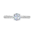 thumbnail image 3 of 1/2 Carat Prong Set Solitaire Diamond Engagement Ring Band in 14K White Gold (Ring Size 4.5), 3 of 5