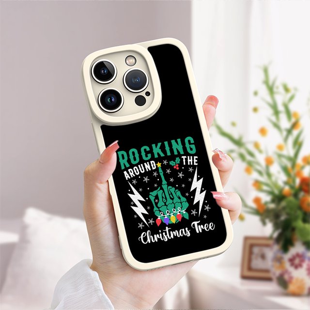 Mejore el atractivo de su iPhone con una funda de teléfono a prueba de golpes de goma TPU con patrón de dibujos animados moderno y vibrante