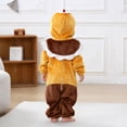 thumbnail image 4 of Luvior Toddler Halloween Pumpkin Ghost Baby Romper Outfit | Baby Halloween Pumpkin Ghost Bats Zip Up Hoodie One Piece Romper Plush Long Sleeve Jumpsuit Fall Winter Clothes, 4 of 5