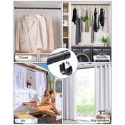 Supforce 17-82in Stepless Adjustable Closet Rods for Hanging Clothes, 1.3in Diameter Heavy Duty Closet Hanging Rod, Matte Black