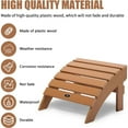 thumbnail image 4 of TALE Adirondack Ottoman Footstool All-Weather and Fade-Resistant Plastic Wood for Lawn Outdoor Patio Deck Garden Porch Lawn Furniture Brown, 4 of 11